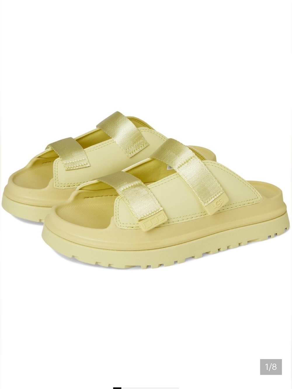 UGGS Kids golden Yellow Slide Sandals with Dual Straps! Youth 4